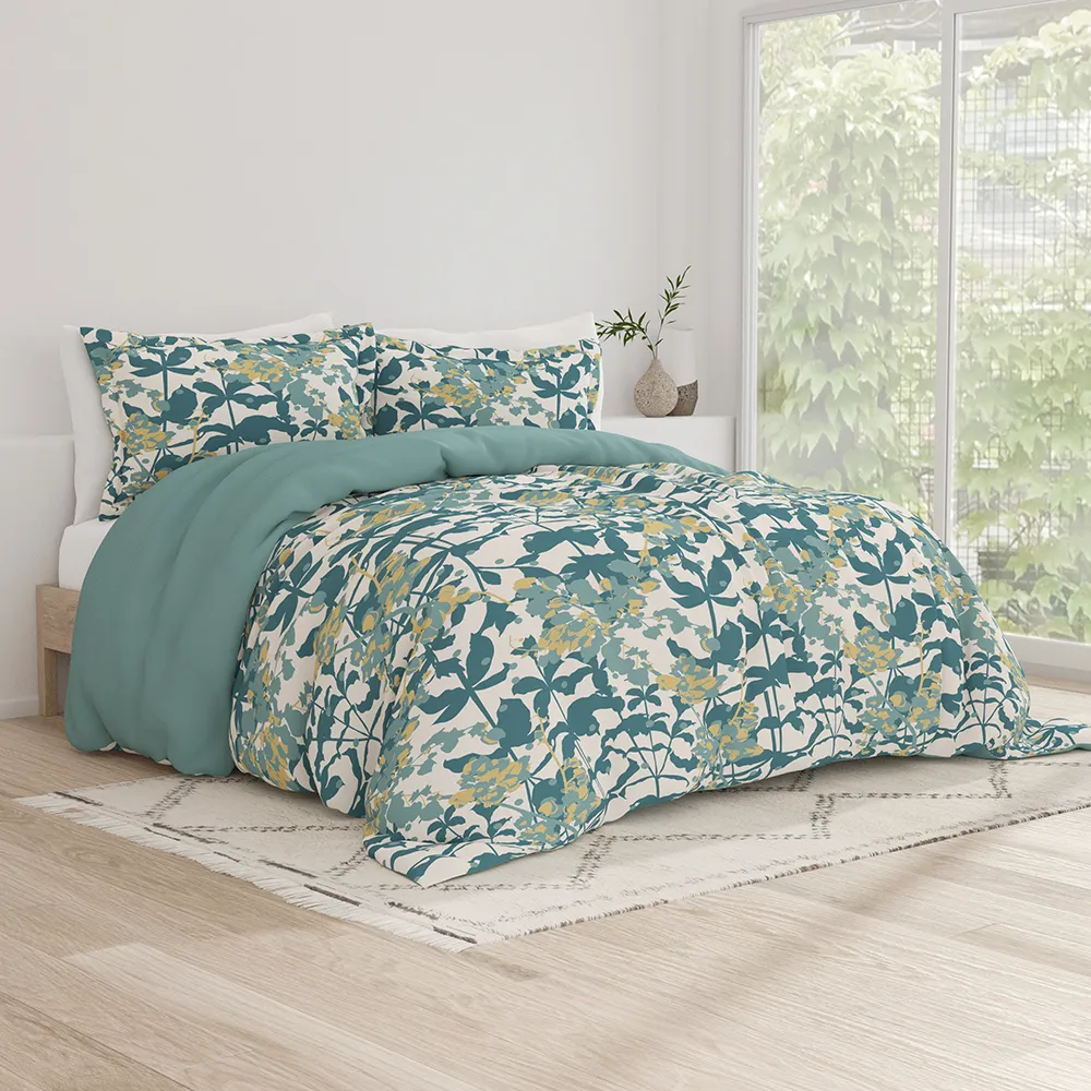 Boho Flower Pattern Reversible Duvet Cover Set