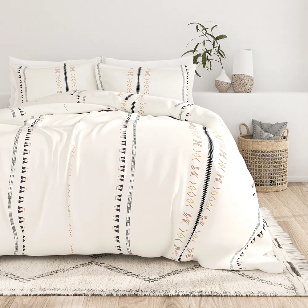Natural  Lines Pattern Duvet Cover Set