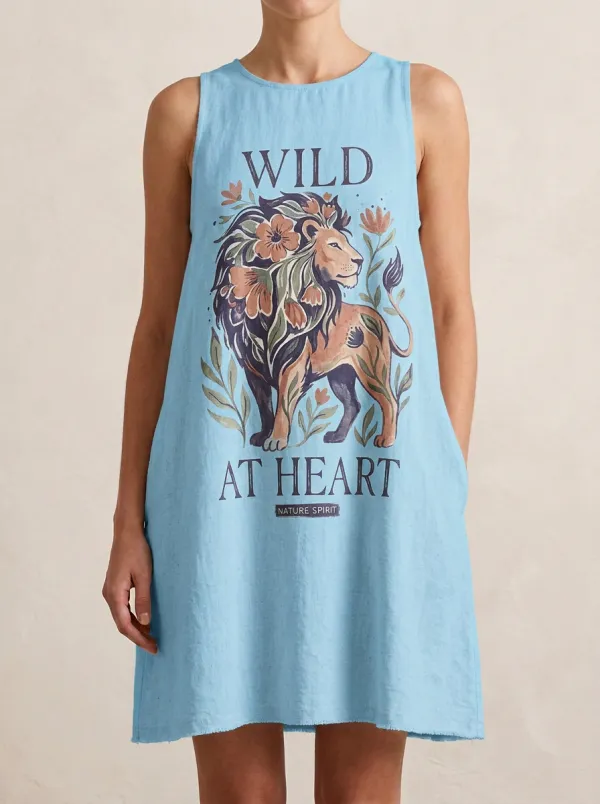 Wild At Heart Floral Lion Tank Top