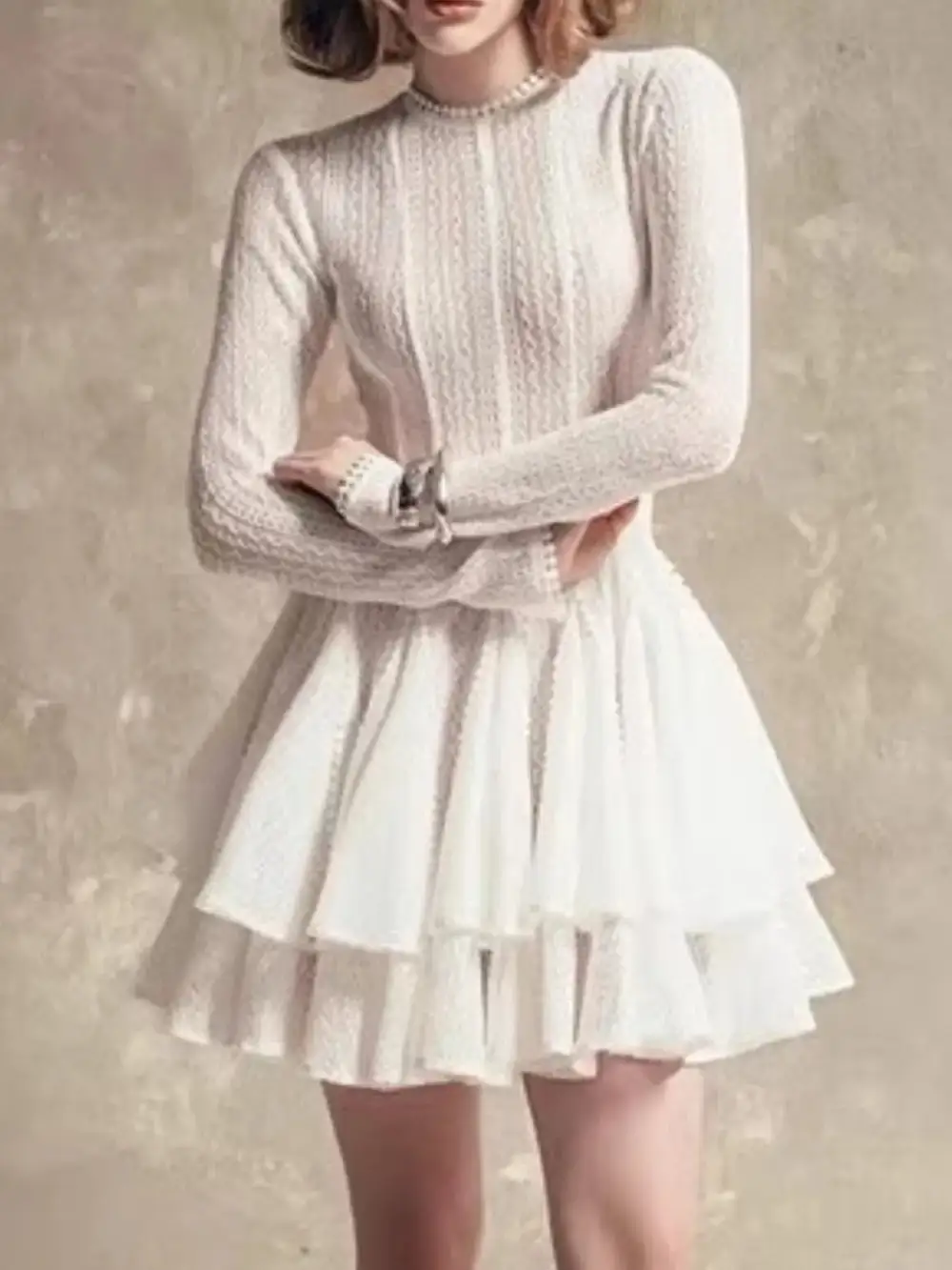 Layered Pretty Round Mini Dress