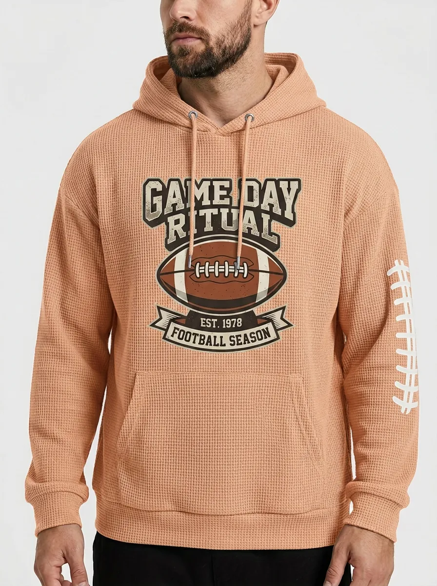 Football Graphic Casual Hoodie