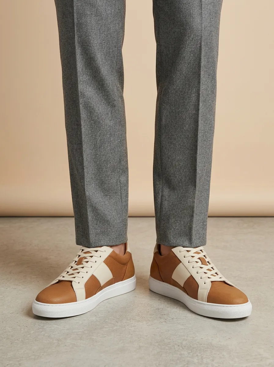 Men's Everyday Minimalist Colorblock Leather Casual Shoes