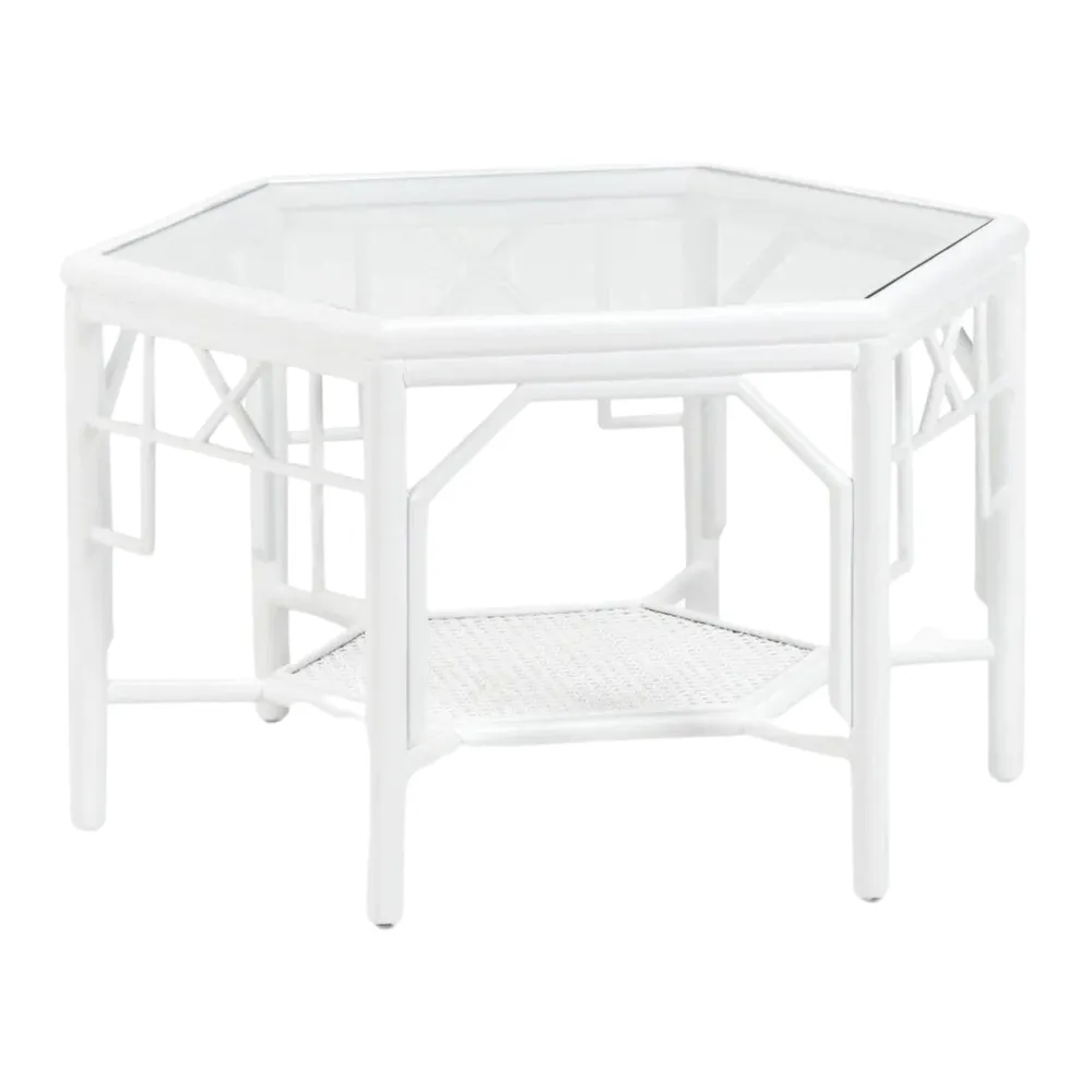 Rattan Glass Detail Coffee Table