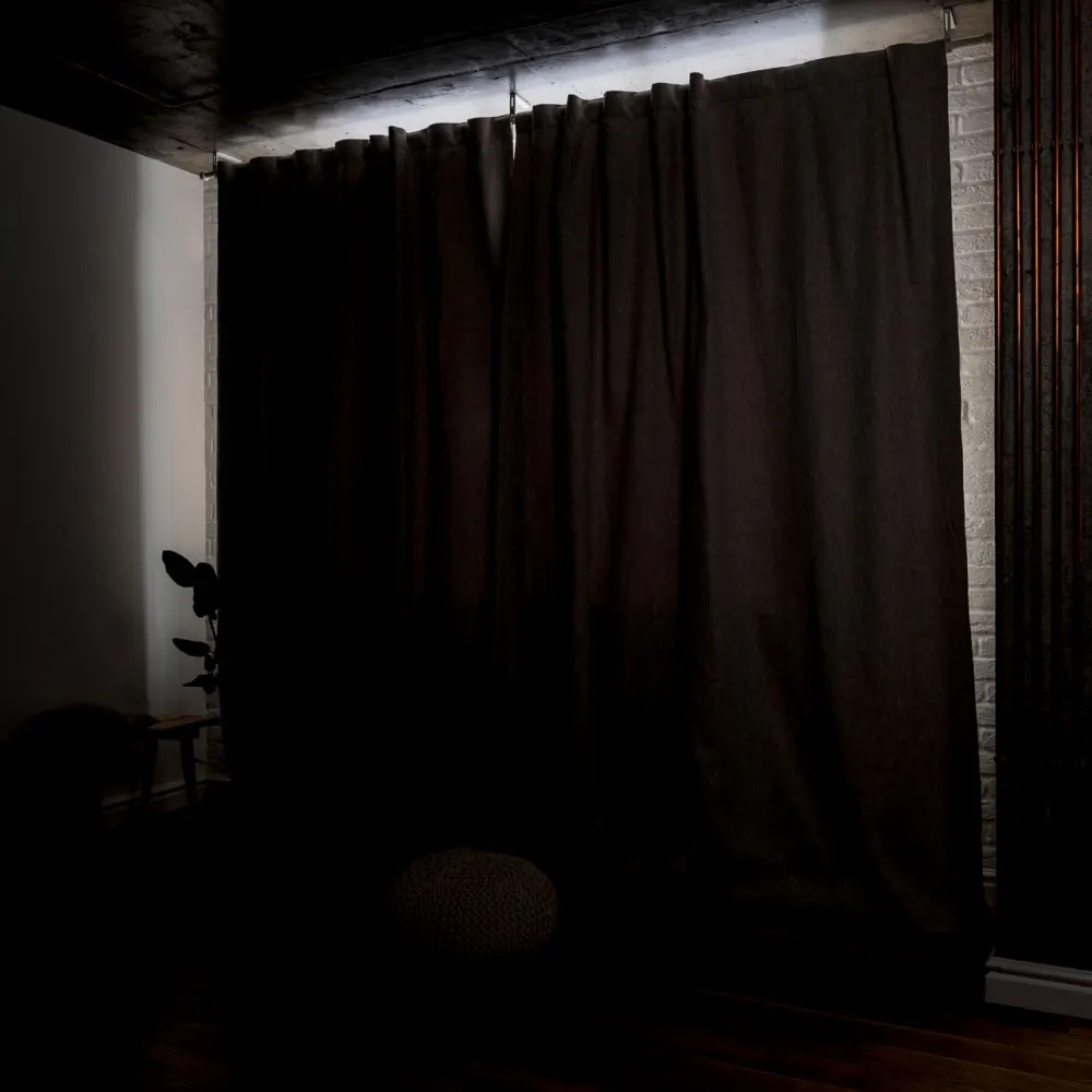 Back Tab Lined Linen Curtain
