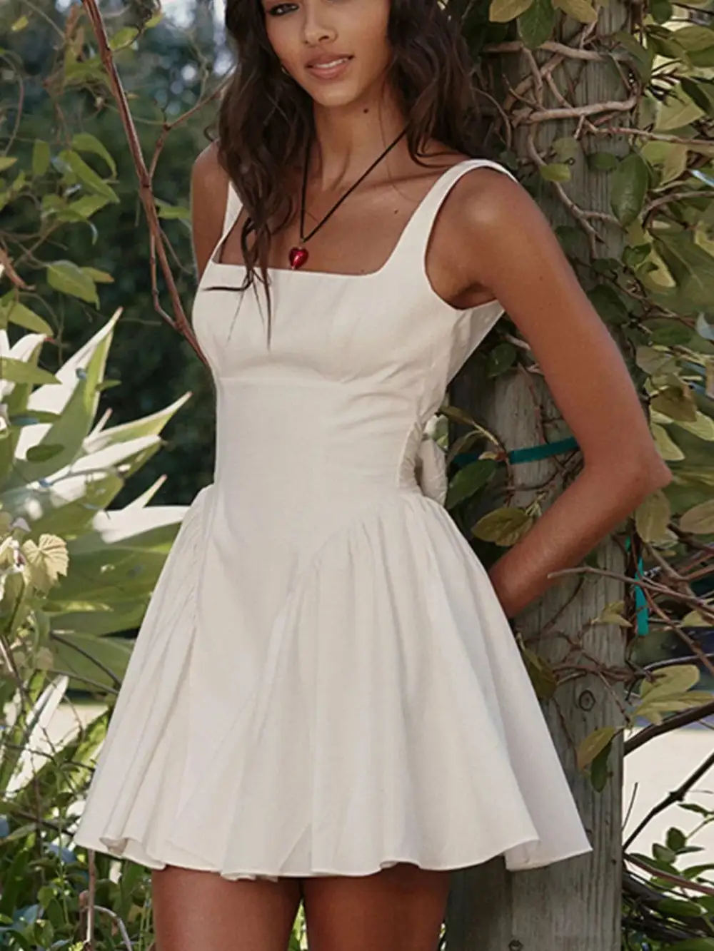 Square Neck Sleeveless Mini Dress