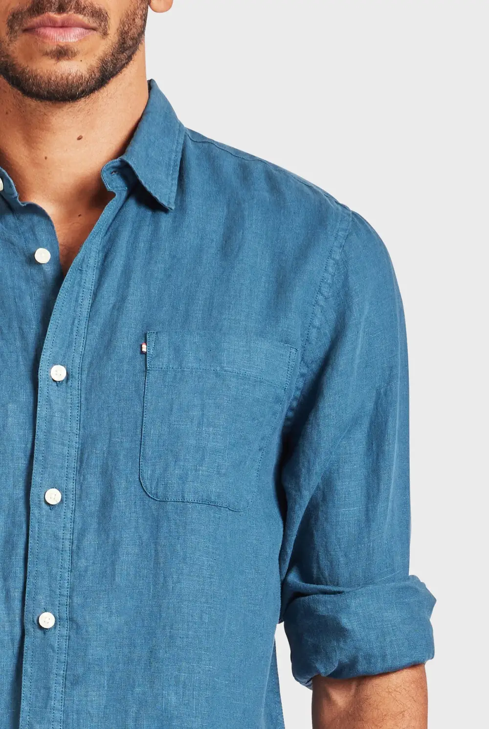 Abstract Stripe Linen Casual Button Up Shirt