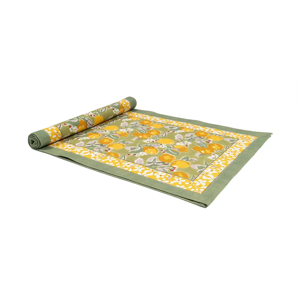 Lemon Blossom Foliage Table Runner