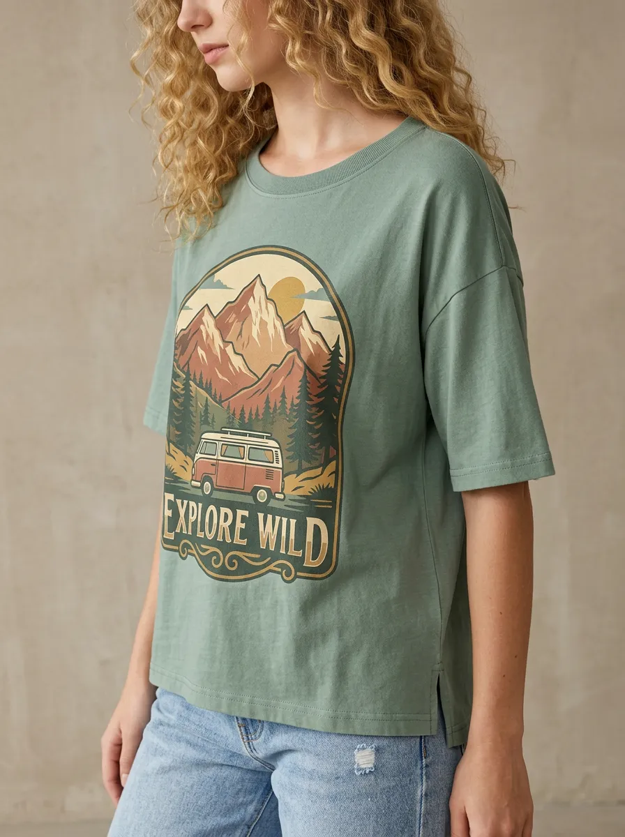 Women's Mountain Van Adventure Printed T-Shirt