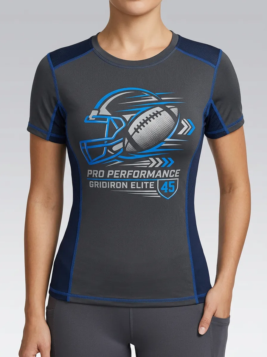 Women's American Football Gridiron Elite Helmet Printed T-shirt
