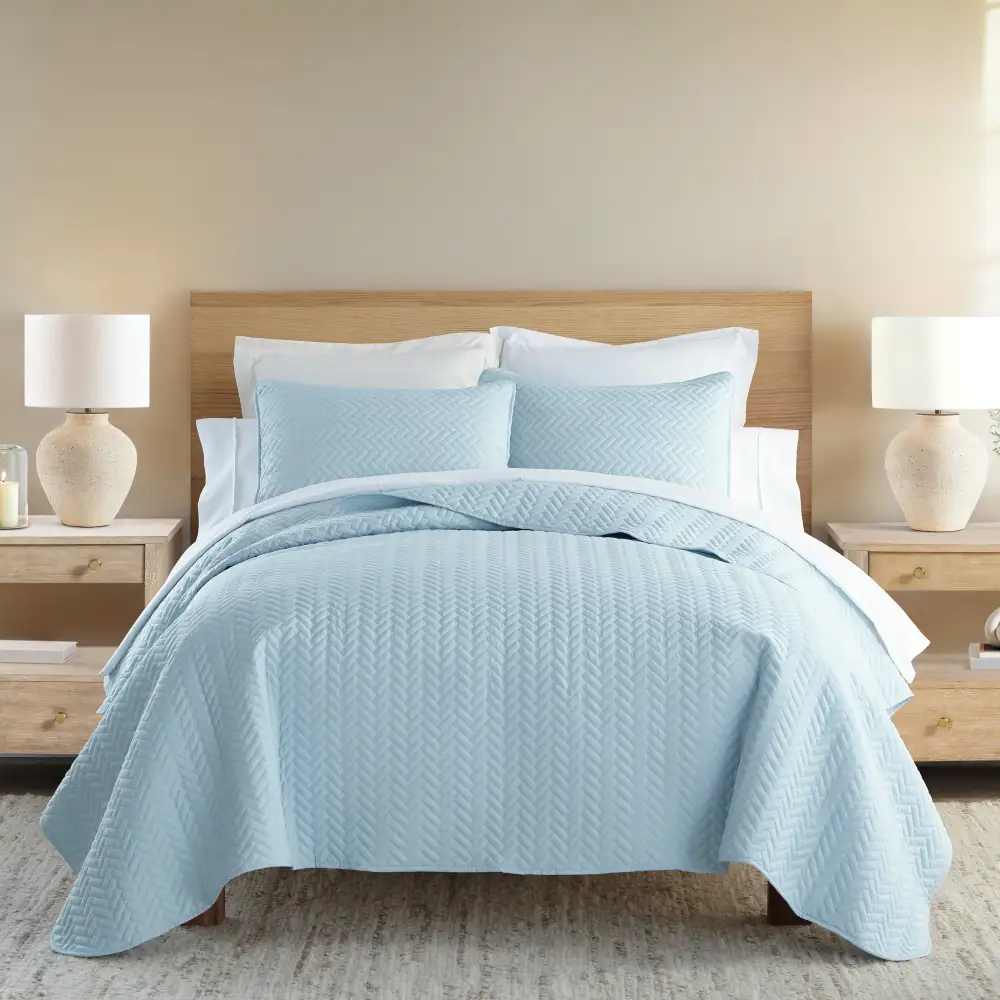 Herringbone Quilted Coverlet Set