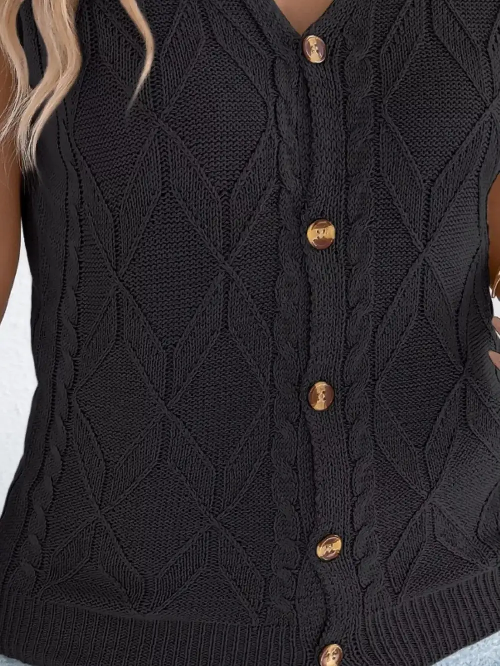 Texture Knit Button Up Cap Sleeve Cardigan