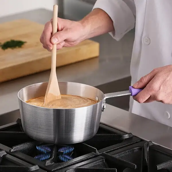 Compact Tapered Aluminum Sauce Pan with Allergen Free Silicone Handle