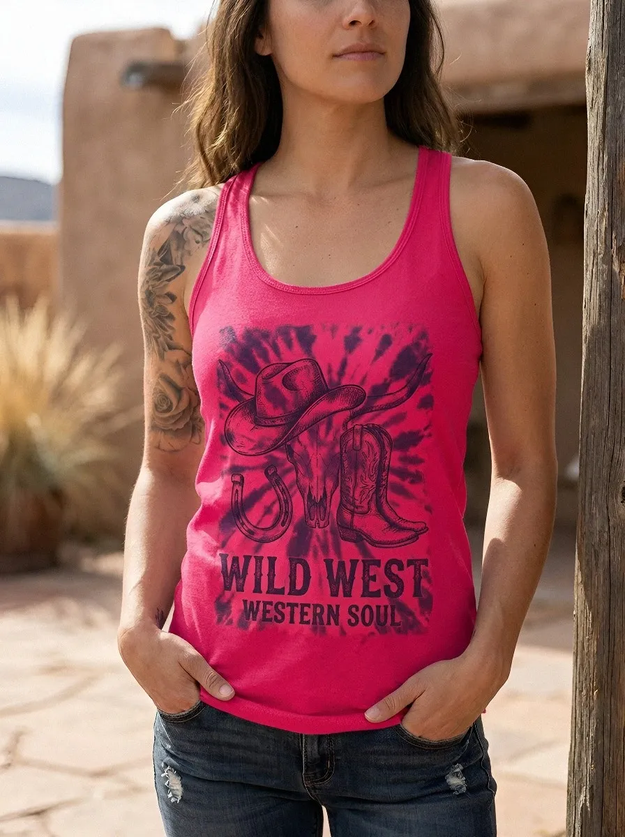 Western Cowgirl Cowboy Tank Top
