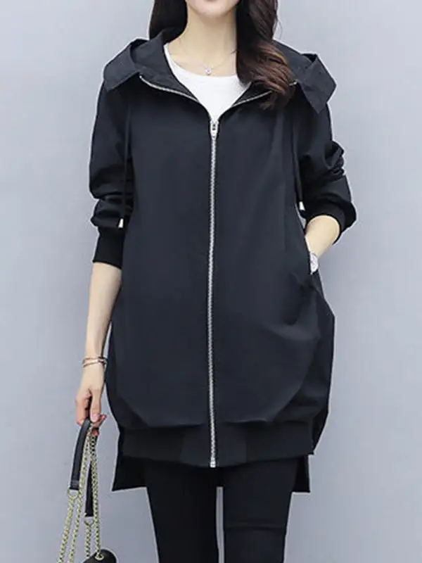 Hooded Zip Front Jacket Essential
