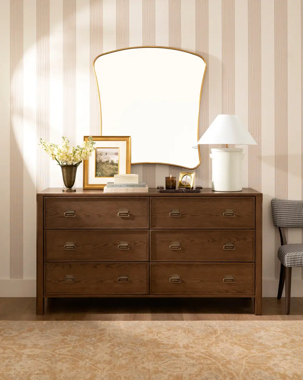 Sculptural Walnut Wood Dresser