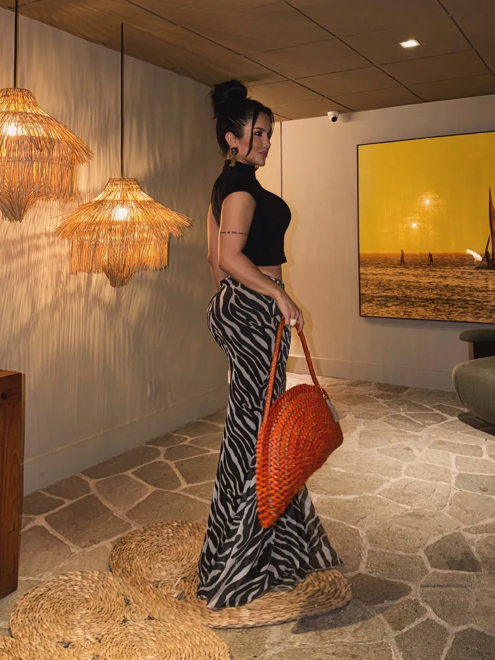 Elodie Zebra Maxi Skirt Set