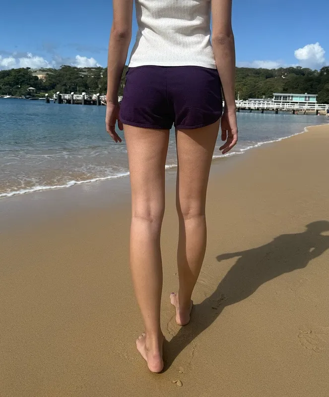 Deep Purple Drawstring Shorts