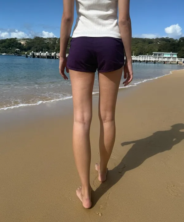 Deep Purple Drawstring Shorts