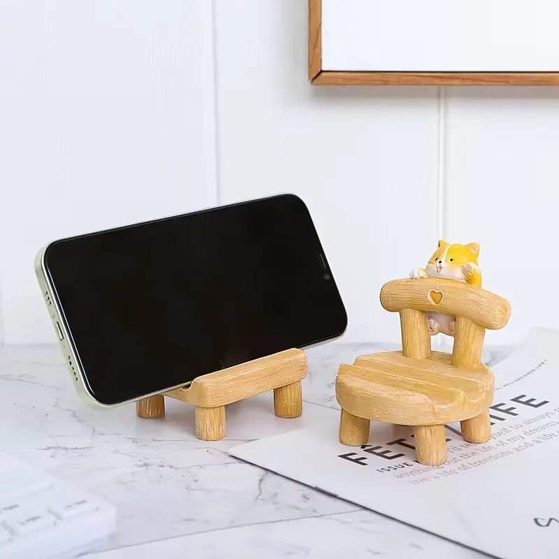 Wooden Chair Design Phone Holder