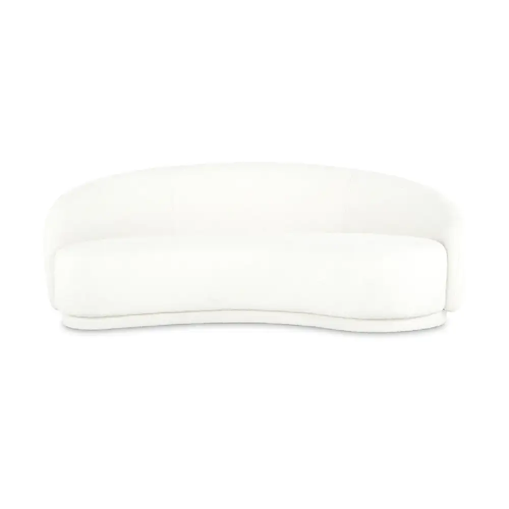 Modern Curved Boucle Sofa