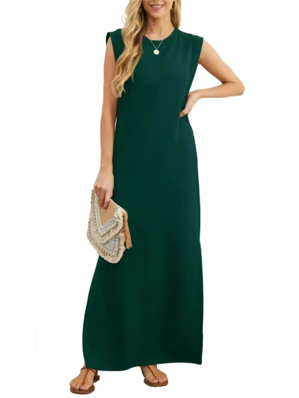 Tank Slit Round Maxi Dress