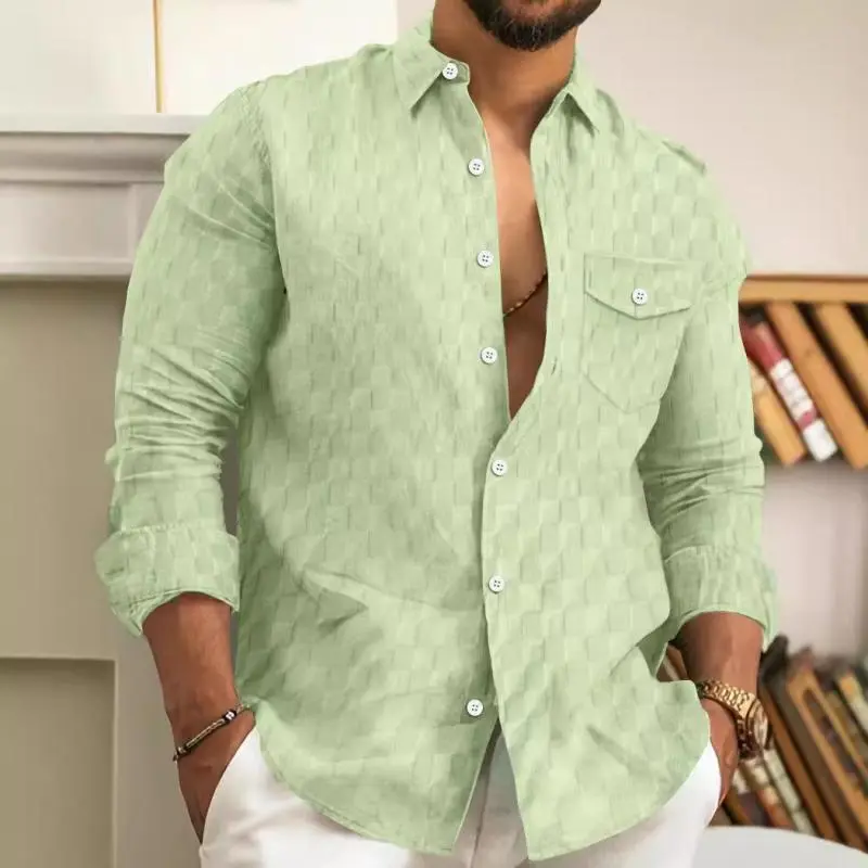 Camp Collar Woven Plaid Shirt