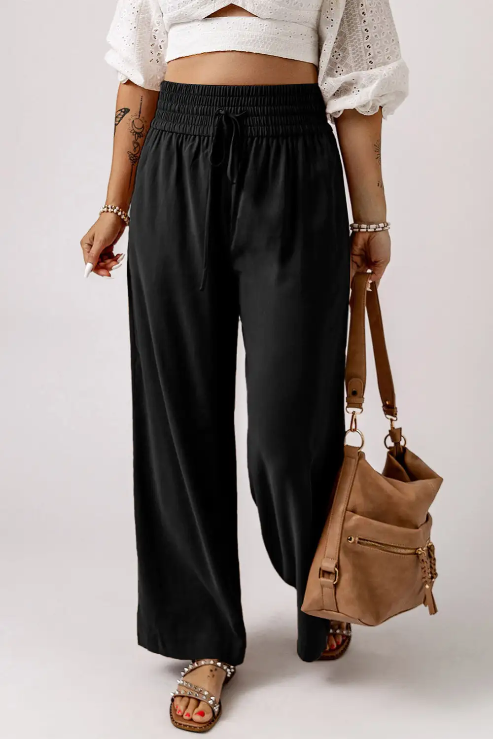 Smocked High Waist Pants