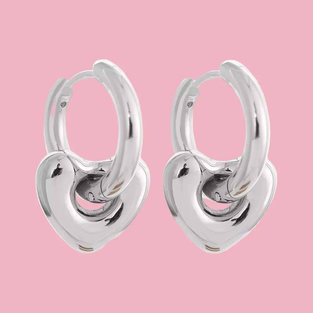 Heart Huggie Earrings