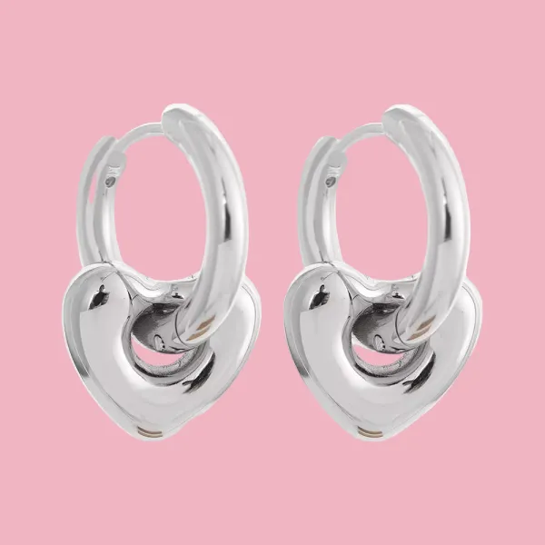 Heart Huggie Earrings