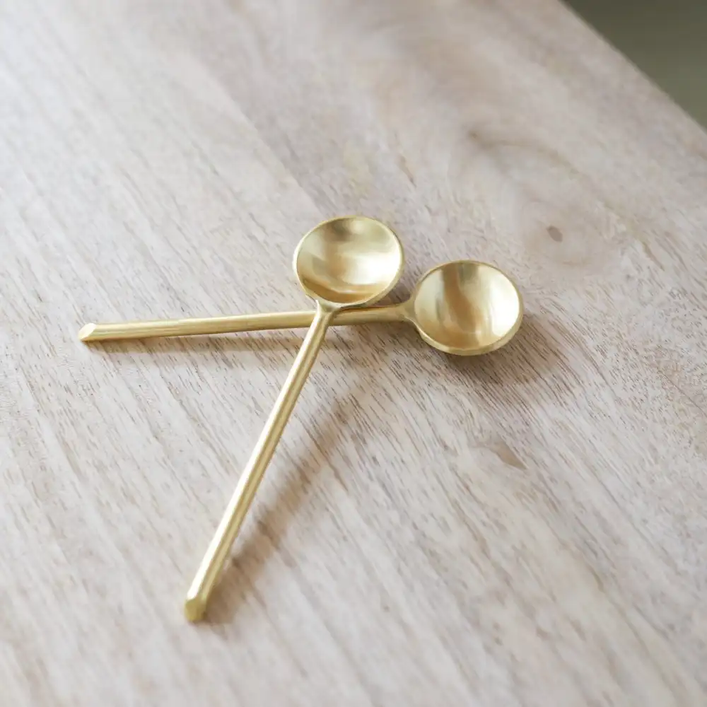 Delicate Brass Serving Spoon