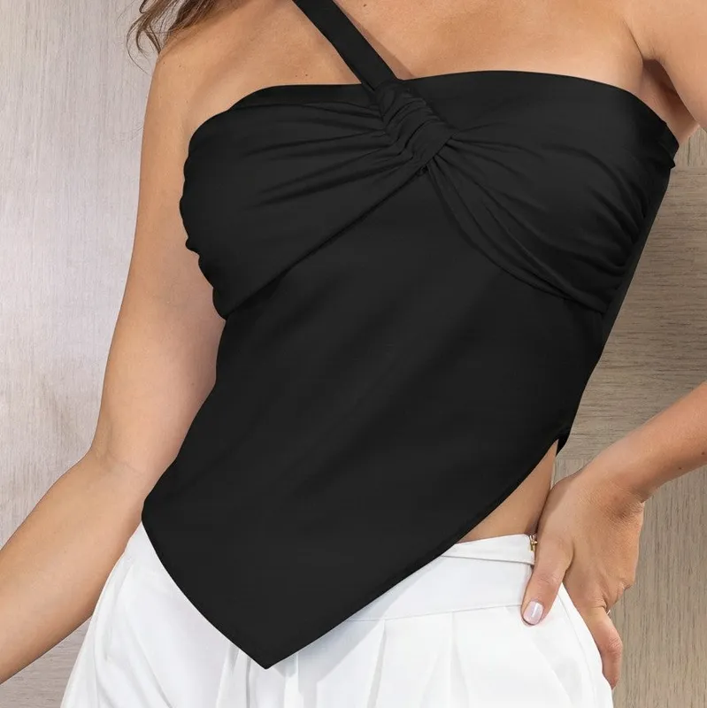 Minimal Strapless Tube Blouse
