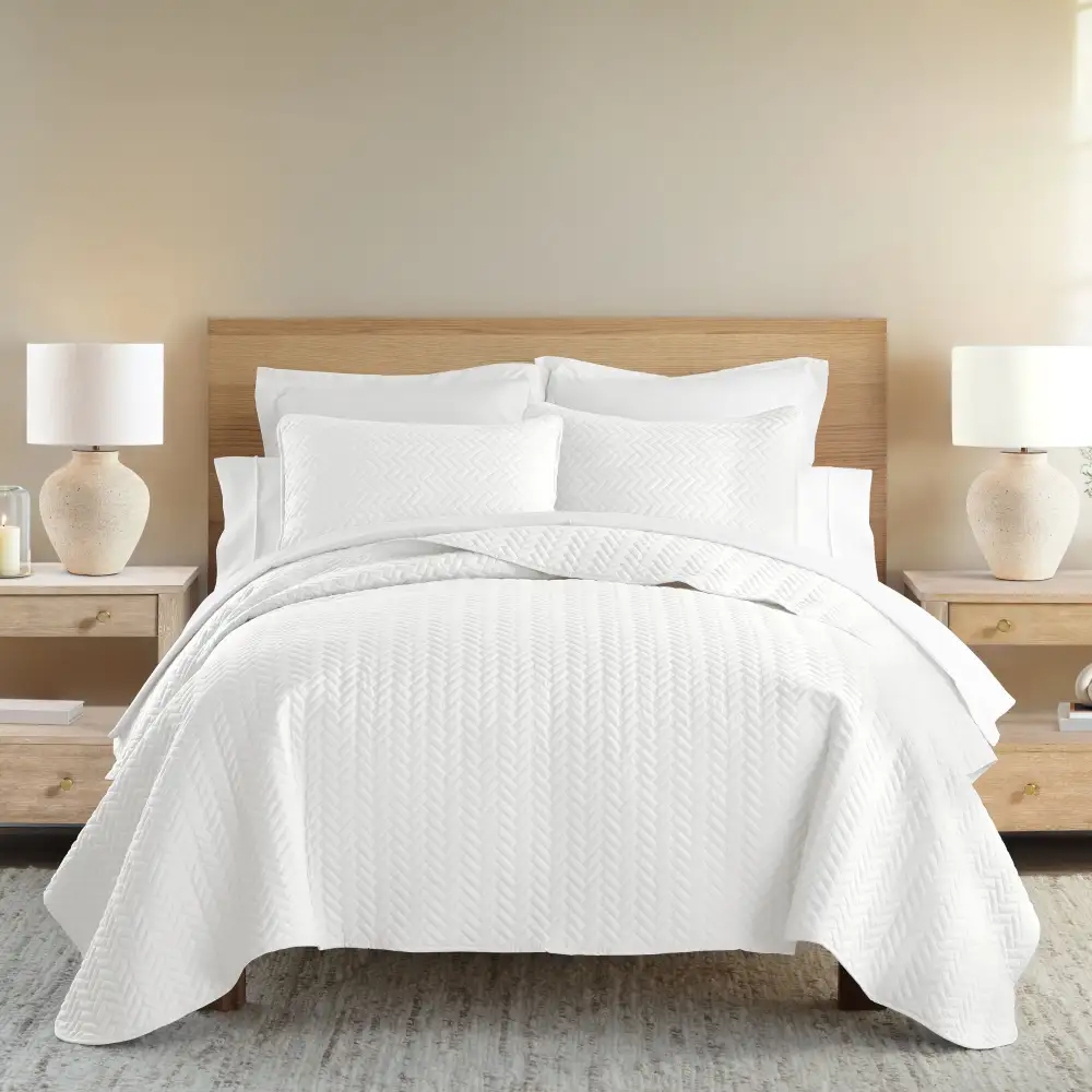 Herringbone Quilted Coverlet Set