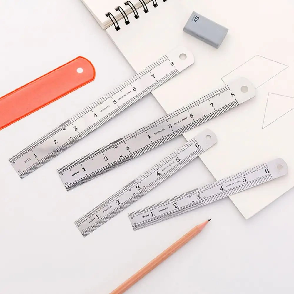 Dual Scale Stainless Steel Ruler