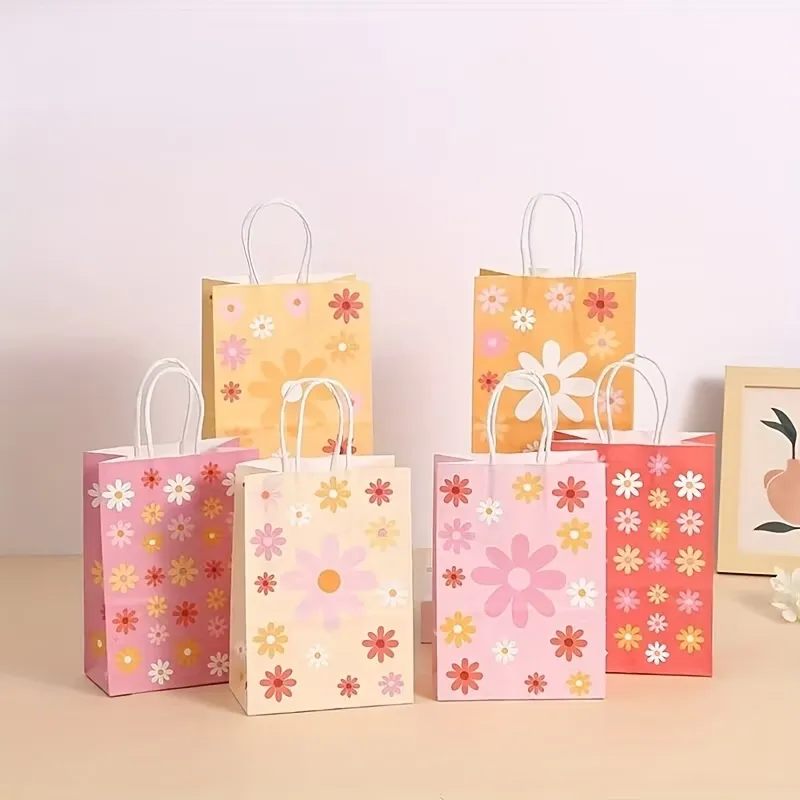 6Pcs Daisy Print Gift Bag