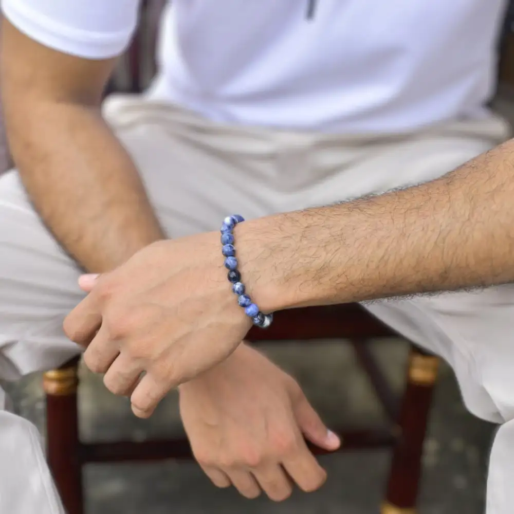 Minimal Sodalite Bead Bracelet