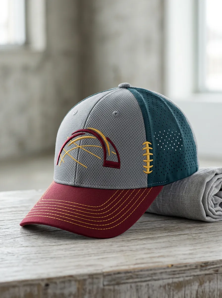 Unisex Football Fan Arch Logo Embroidered Mesh Cap