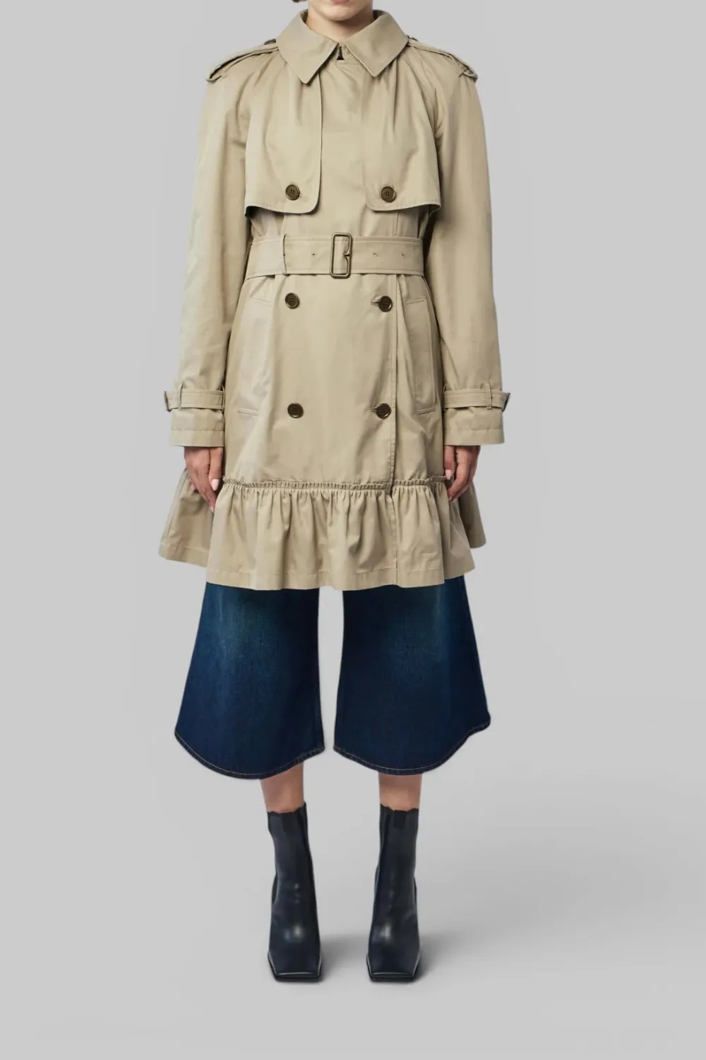 Cotton Double Breasted Coat