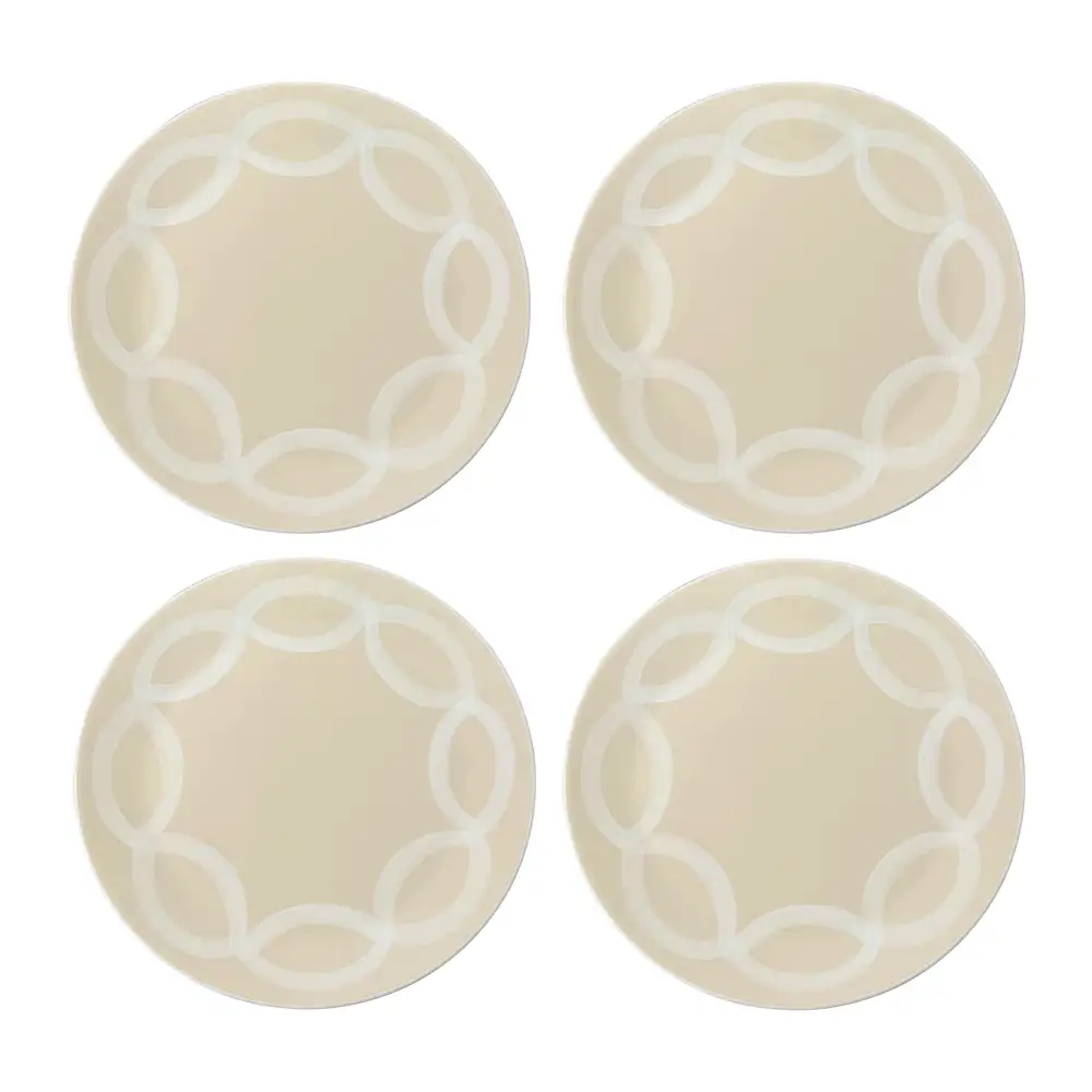 Hand-Painted Botanical-Motif Ceramic Main Plate