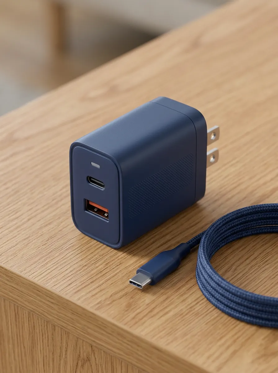Navy Blue Dual Port Wall Charger