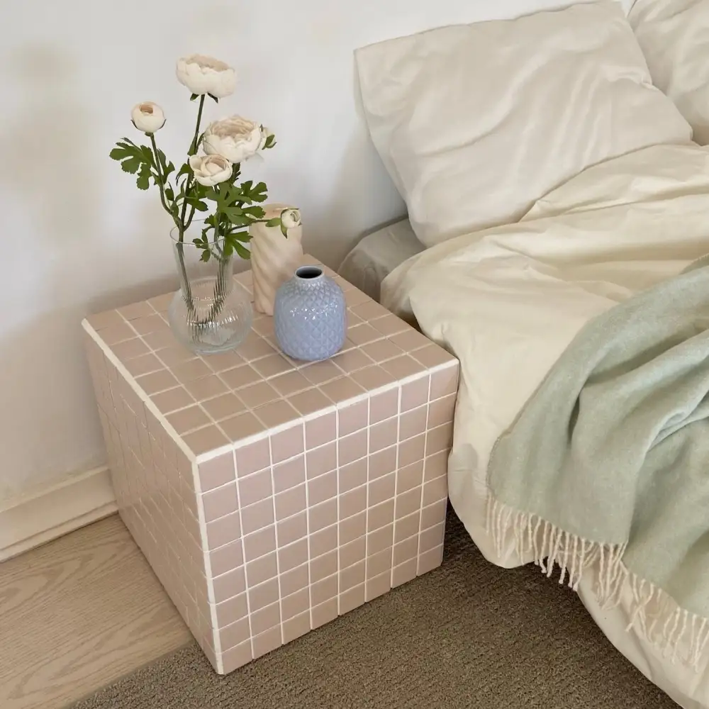 Tiled Cube Side Table