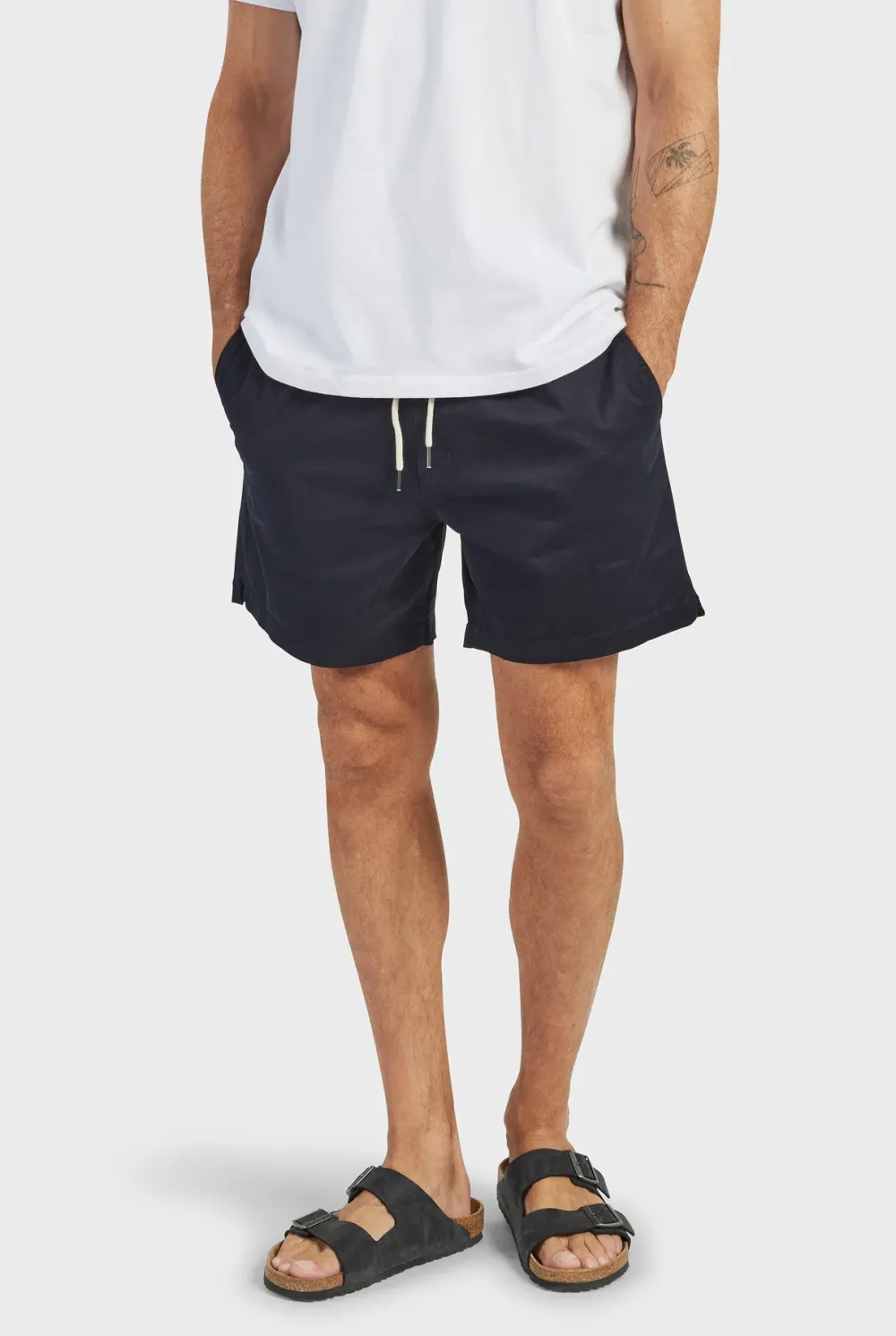 Casual Drawstring Waist Cotton Blend Athletic Shorts