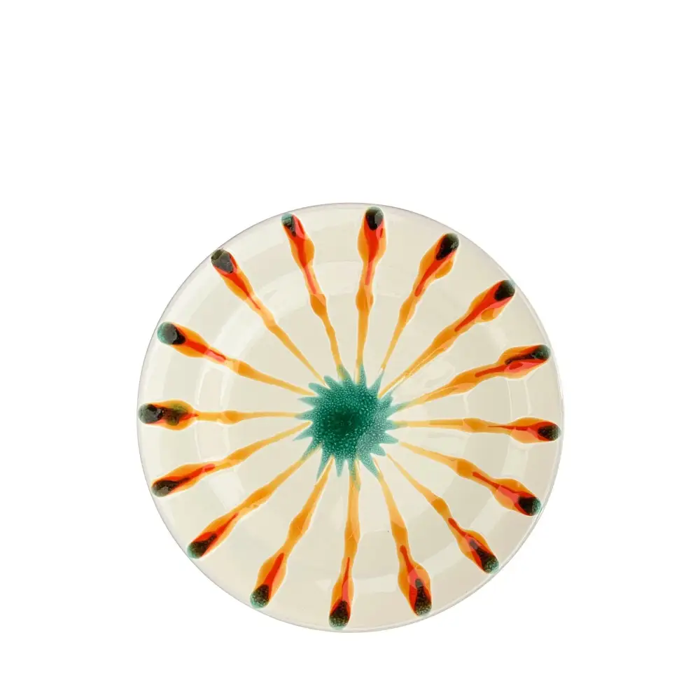 Hand-Painted Summer-Inspired Ceramic Dessert And Side Plate