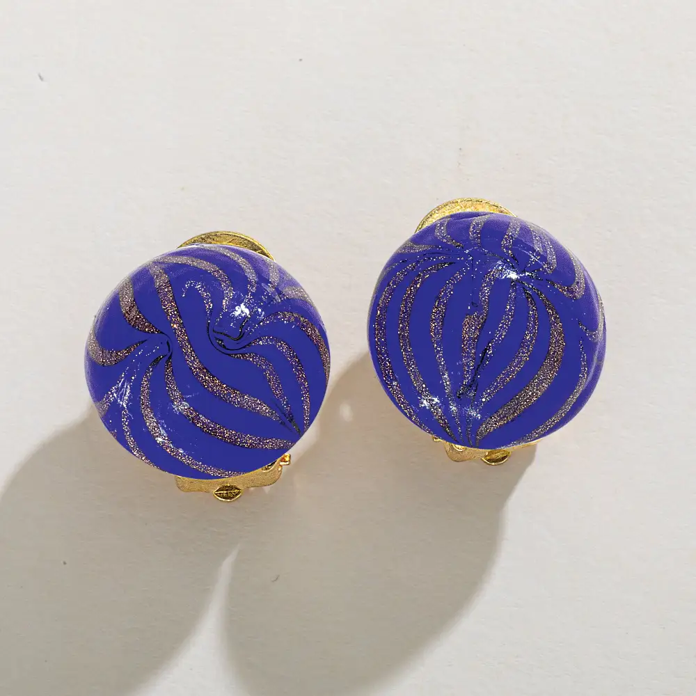 Gemstone Swirl Clip On Earrings