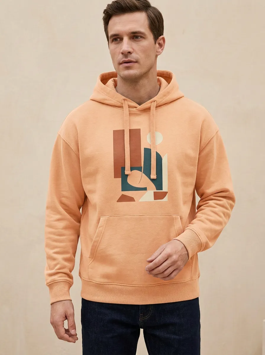 Men's Abstract Art Lover Geometric Shapes Print Hoodie