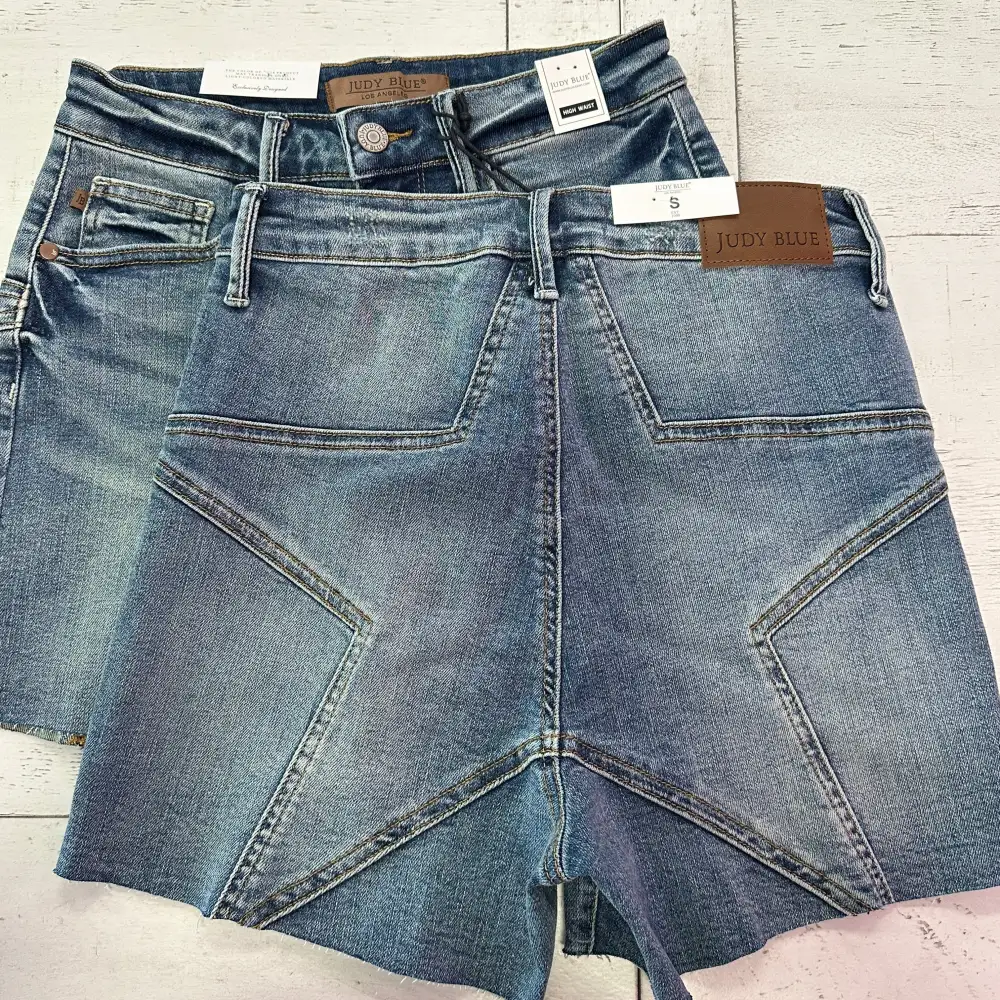 Sequin Star Print High Rise Seamed Shorts