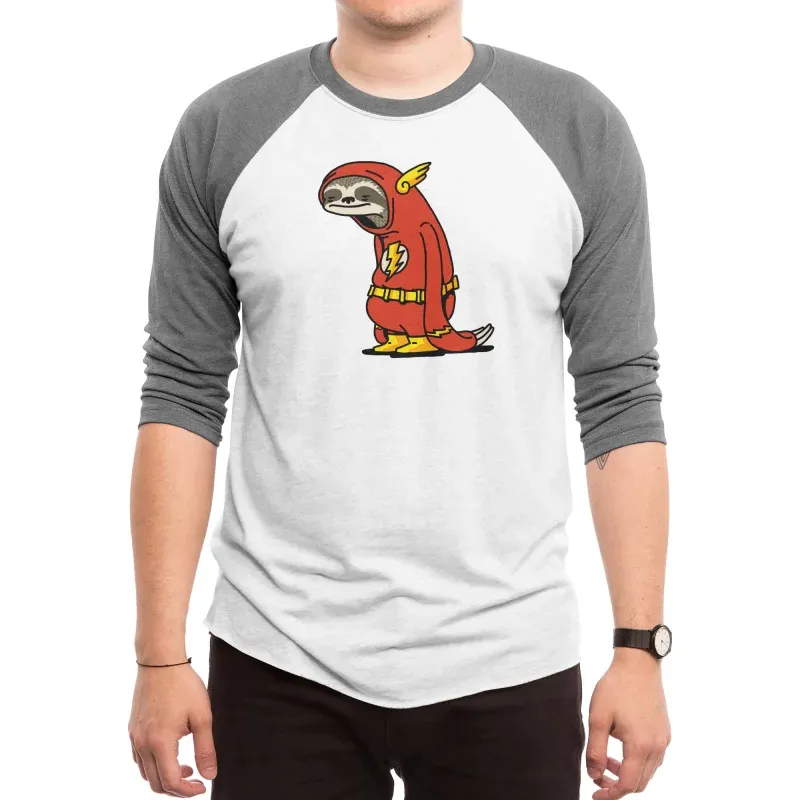 Men's Cartoon Sloth Pattern Crew-Neck Casual Long-Sleeved T-Shirt
