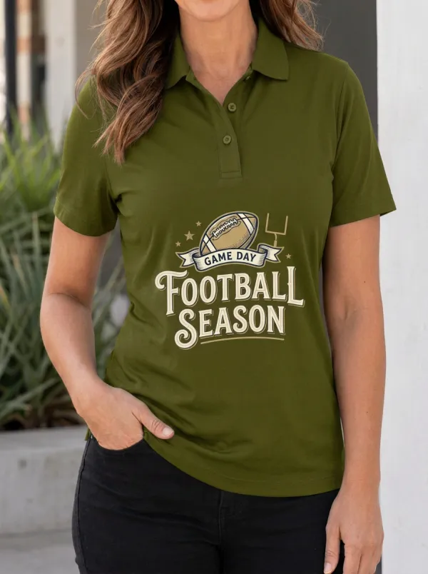 Football Season Game Day Graphic Graphic Polo Shirt