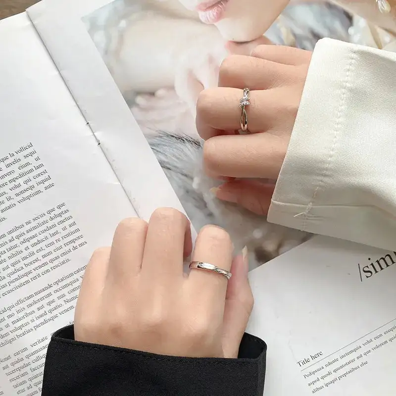 Rhinestone Couple Band Ring