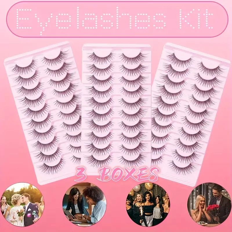 30 Pairs Soft & Natural False Lashes
