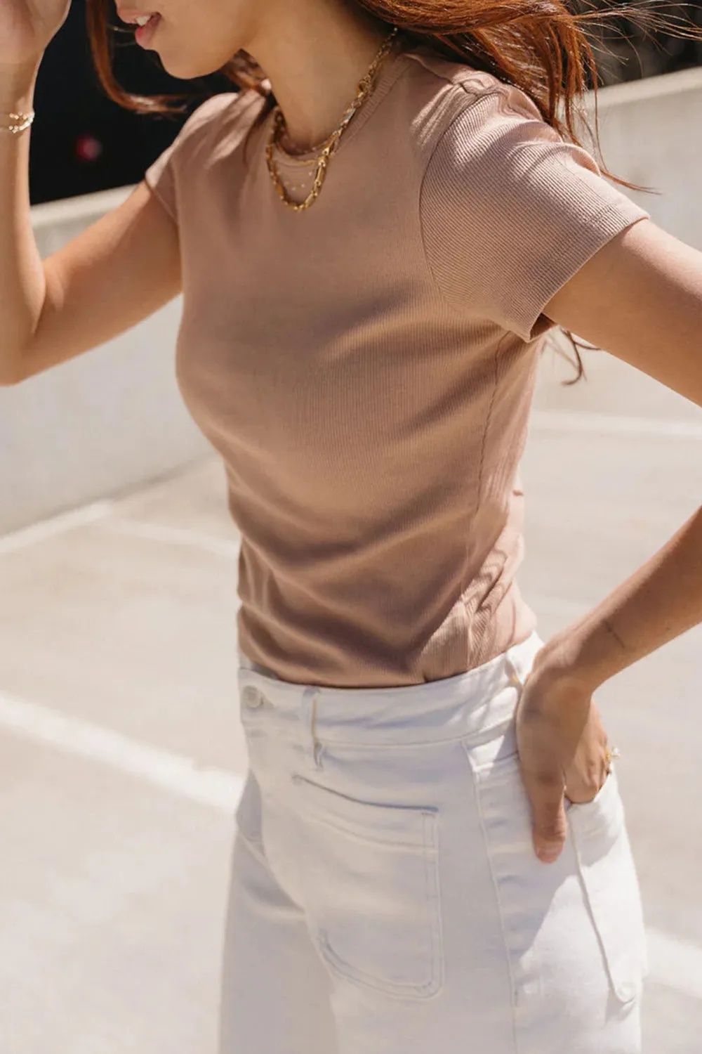 Classic Ribbed Round Neck T-Shirt